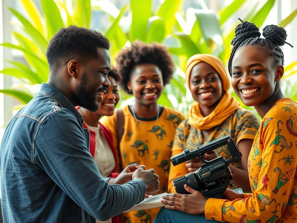 A realistic high resolution of a diverse group of African