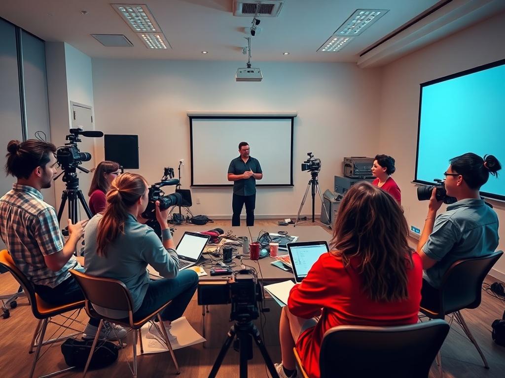 A professional development session in progress, featuring a diverse group