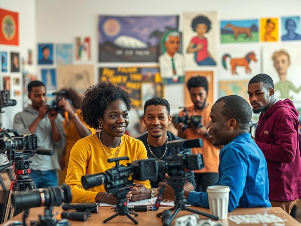 A high resolution of a diverse group of African filmmakers