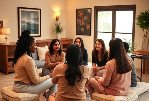Community members in conversation