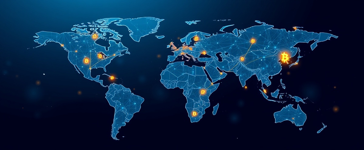 Global financial network showing international connections