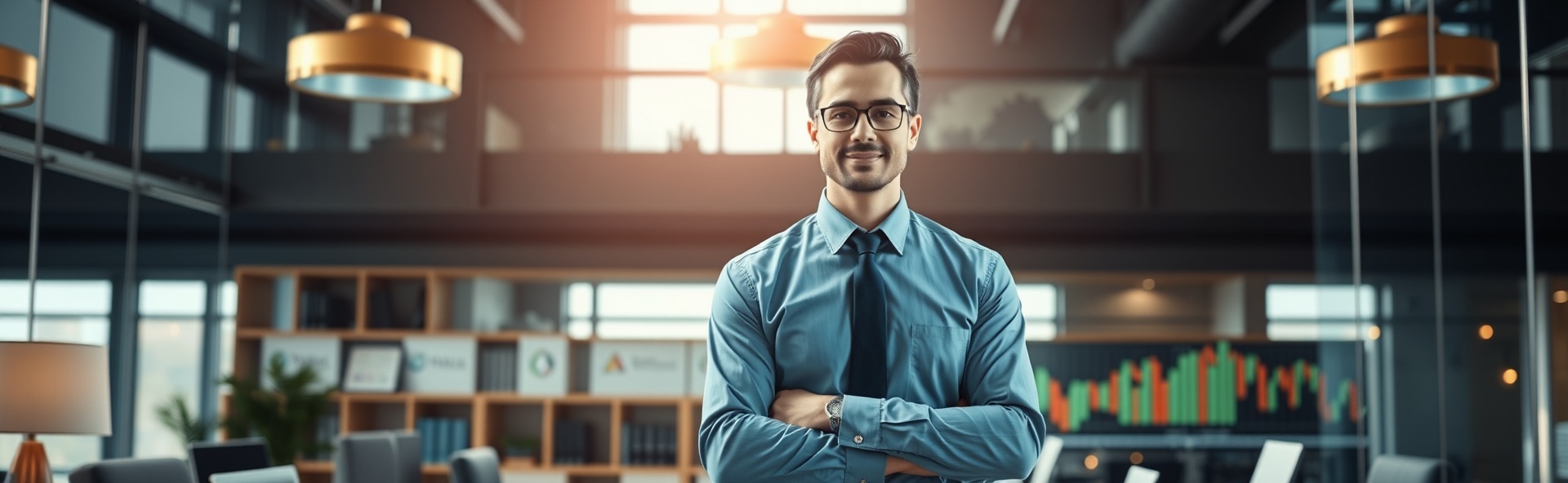 Investment banking professionals in modern office