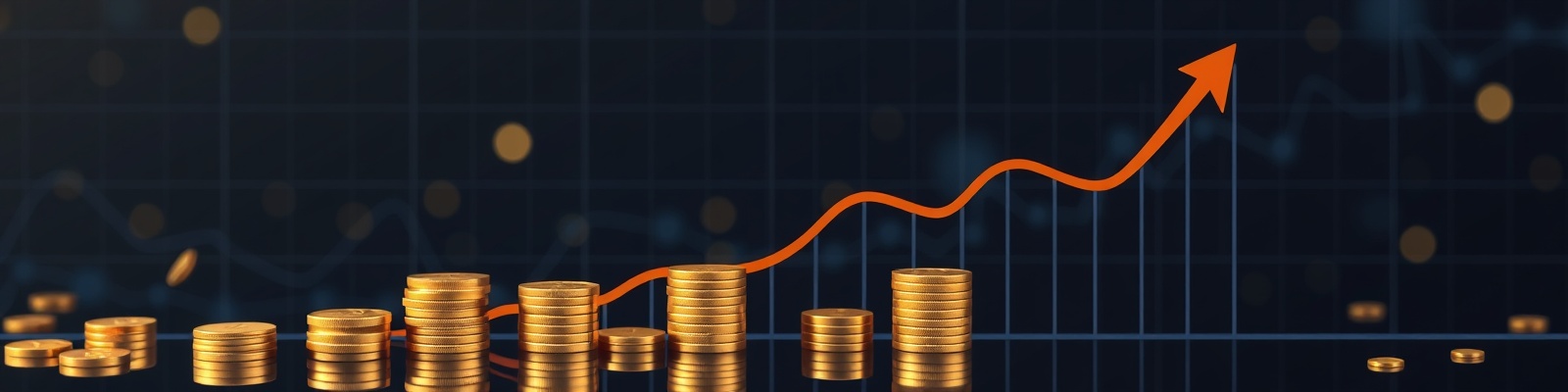 Investment growth and financial success visualization
