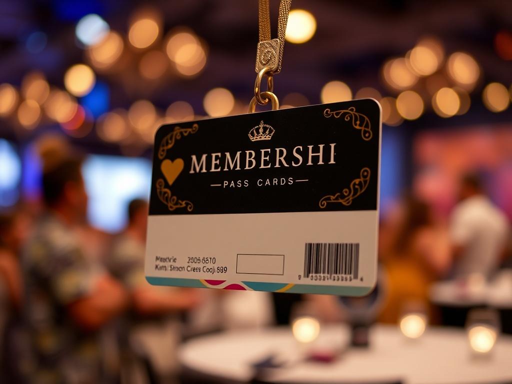 A close up shot of a beautifully designed membership pass
