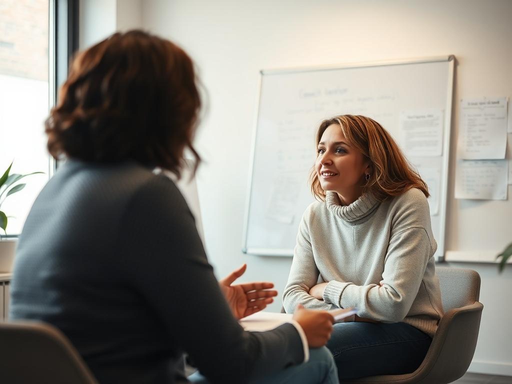 A dedicated coaching session between a coach and an individual