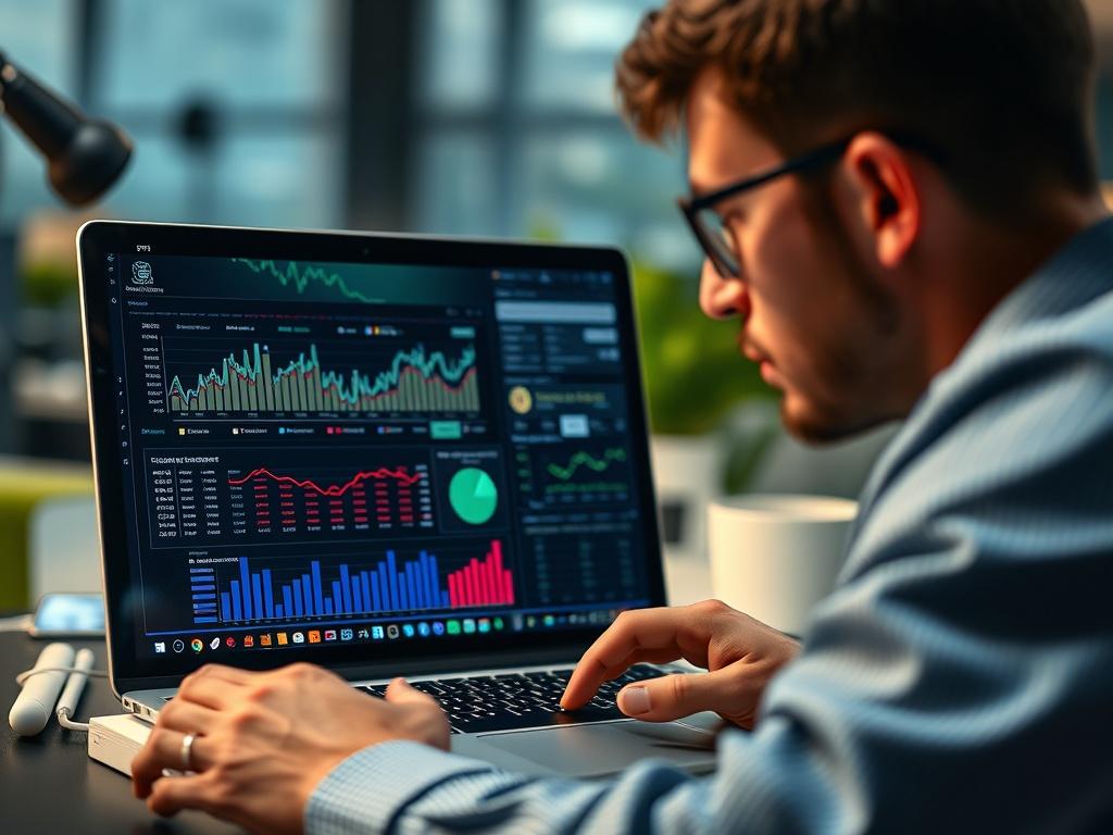 A close up shot of a data analyst analyzing game