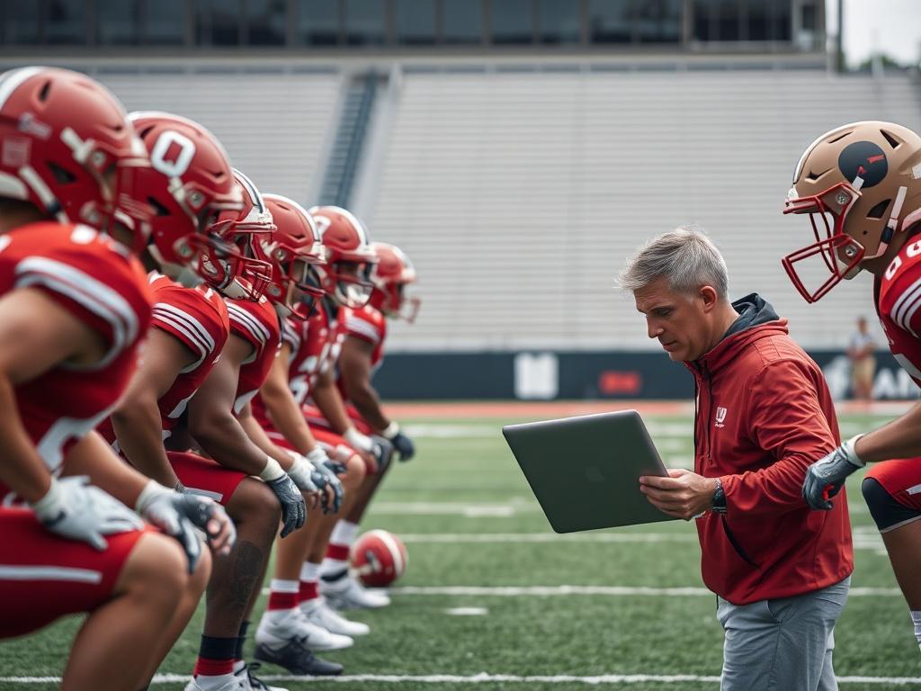 A high resolution image of a college football team in