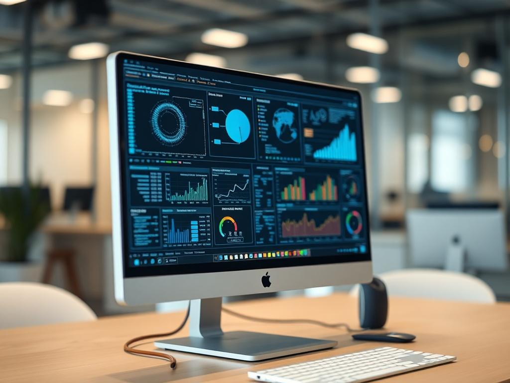 A close up shot of a computer screen displaying complex