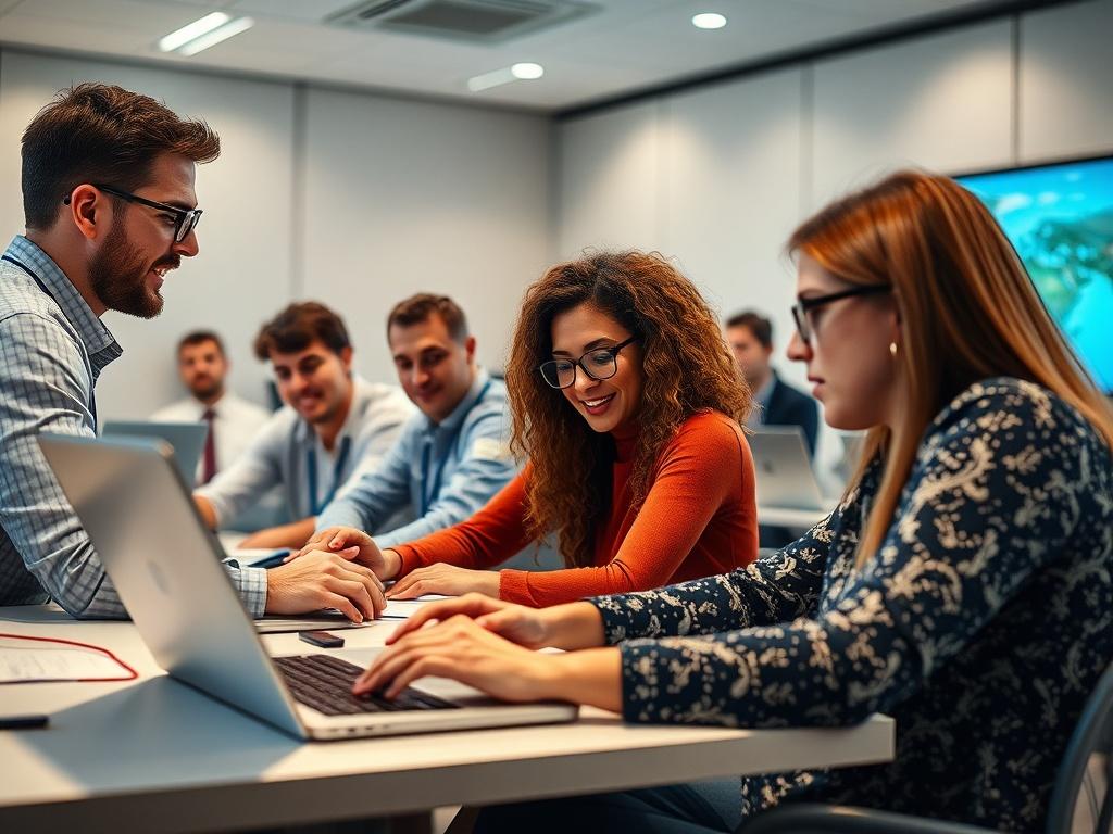 A close up shot of a team conducting a training