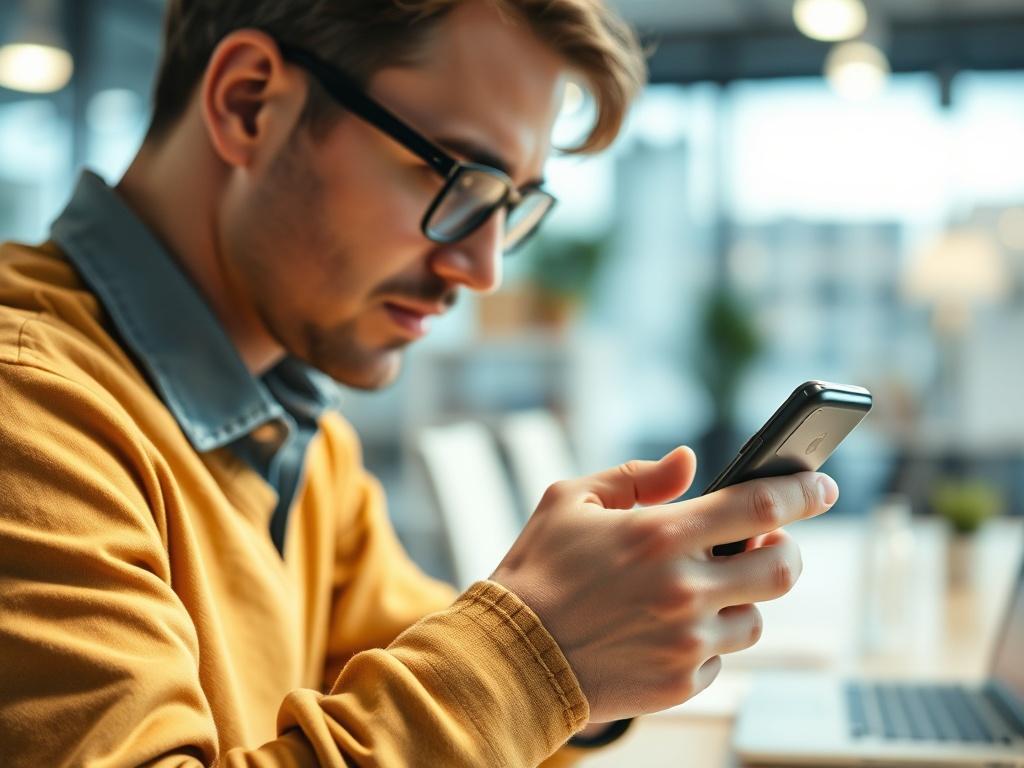 A close up shot of a person using a smartphone,