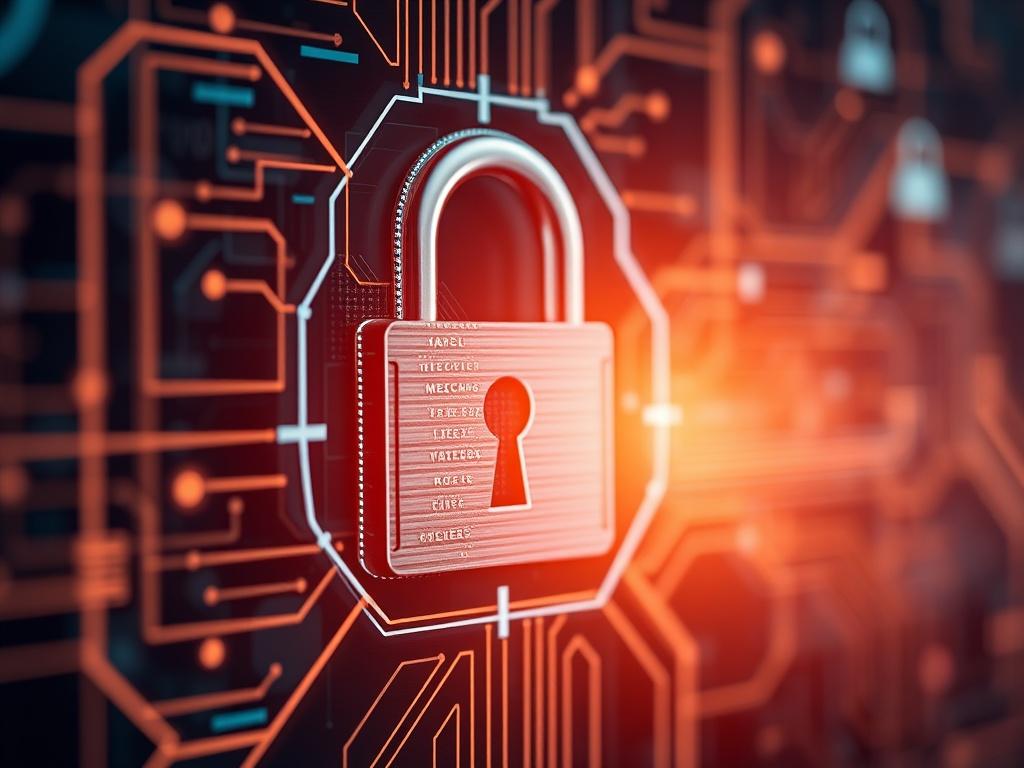 A close up shot of a secure digital lock symbolizing
