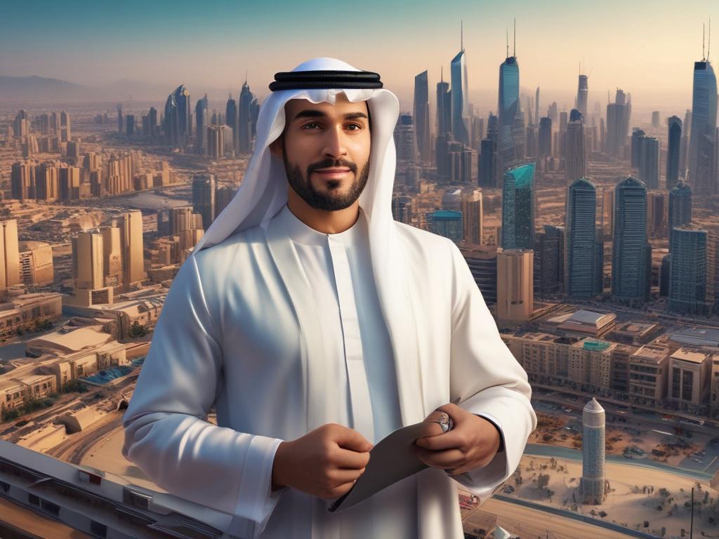 **AI Image Generation Prompt:**

Create a realistic high-resolution photo that visually encapsulates the theme of "Regulatory Compliance in Crypto Payments: What UAE Merchants Should Know." The composition should be simple and clear, focusing on a single subject: a confident, diverse business owner standing in a modern retail store, engaging with a sleek crypto payment terminal. This merchant should be in their 30s, dressed in business casual attire, demonstrating a user-friendly interaction with the termin