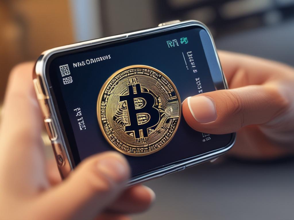 **AI Image Generation Prompt:**

Create a realistic high-resolution photo that reflects the theme "Crypto Payments Made Easy: How ObloPay Is Empowering Businesses in the UAE". The composition should be simple and clear, featuring a single subject: a modern, sleek point-of-sale (POS) terminal displaying a crypto payment screen. Position the POS terminal prominently on a stylish wooden counter in a chic boutique store to represent small businesses in the UAE.

In the background, capture the vibrant atmosphere