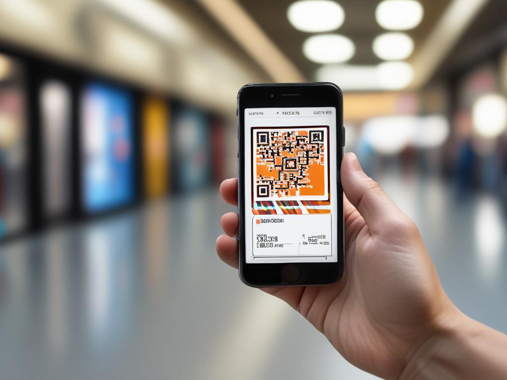 a close up image of a phone displaying a QR