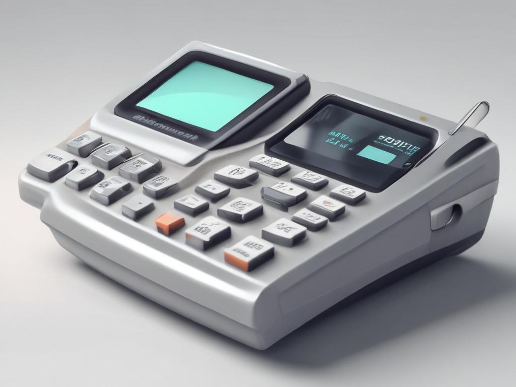a close up image of a secure payment terminal with