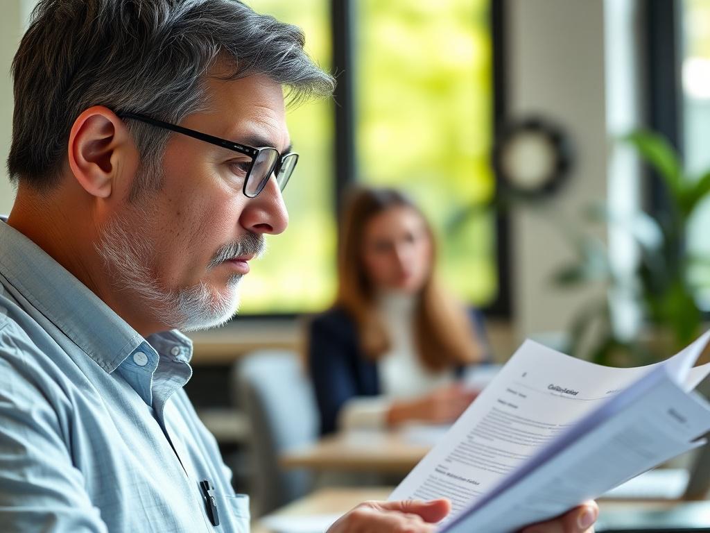 A hyper realistic close up of a program director attentively