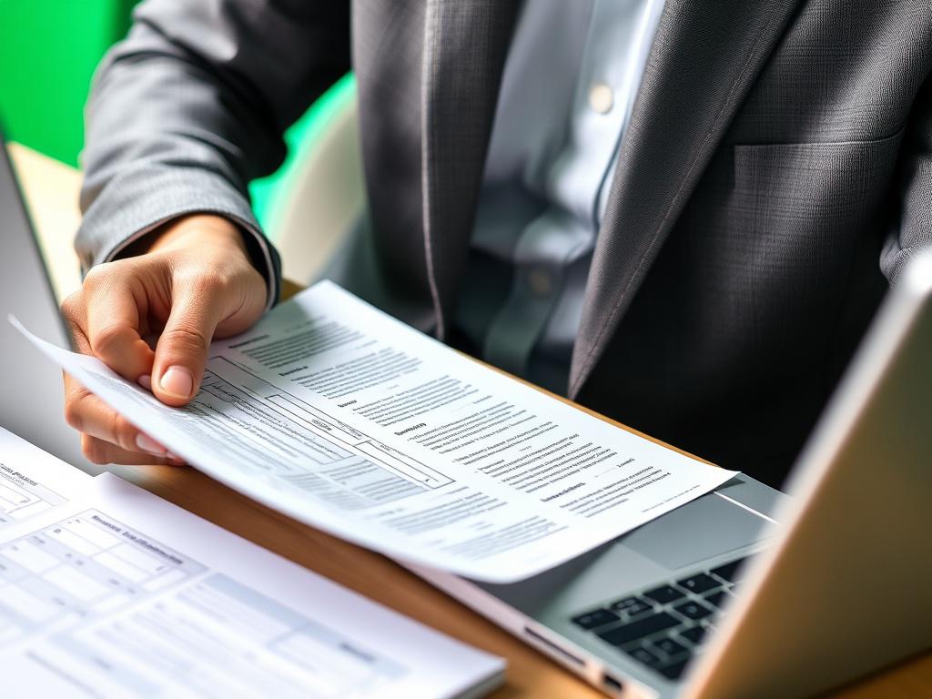 A detailed close up of a grant consultant analyzing proposal