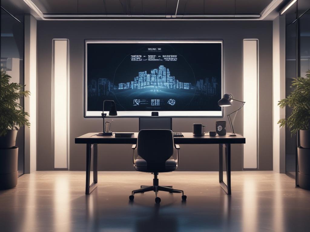 high resolution of a sleek computer screen displaying an interactive