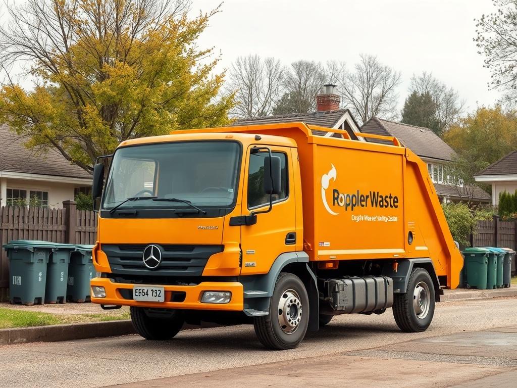 A clean and organized waste collection area with a waste