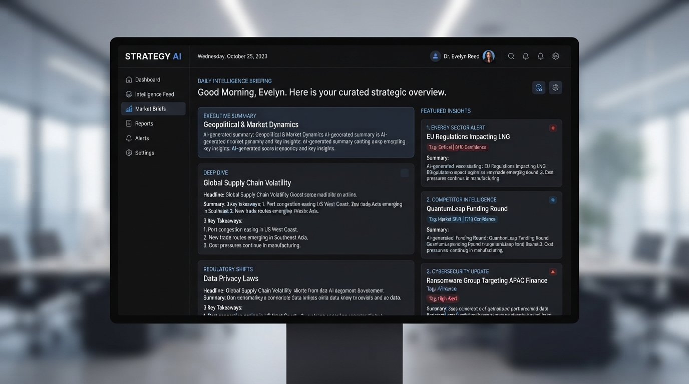 AI Daily Briefings Interface