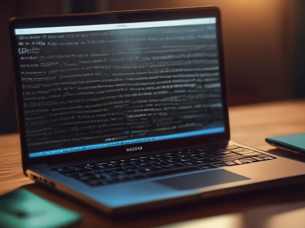 high resolution of a laptop with blurred video content, dramatic