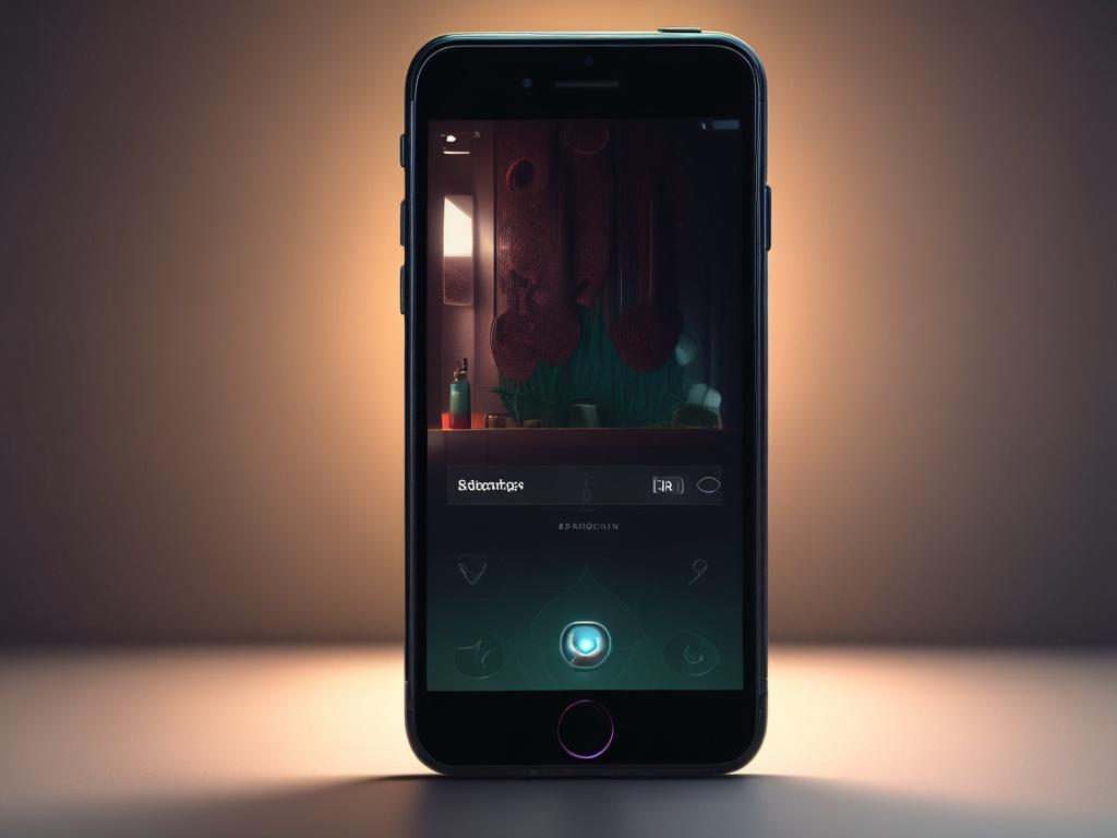 a modern smartphone displaying a blurred video on the MYM