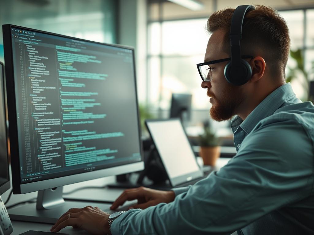 A hyper realistic close up shot of a professional reviewing