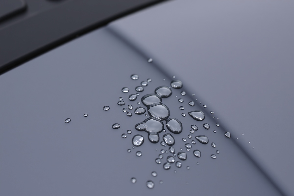 Ceramic coating water beading