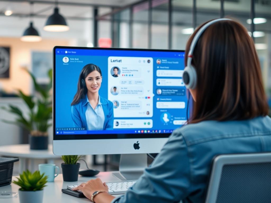 A realistic high resolution image showing a dynamic workspace with