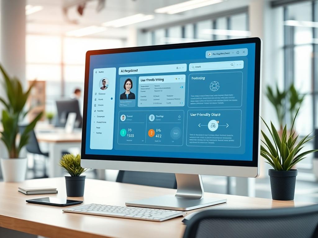 A realistic high resolution image of a modern office setting