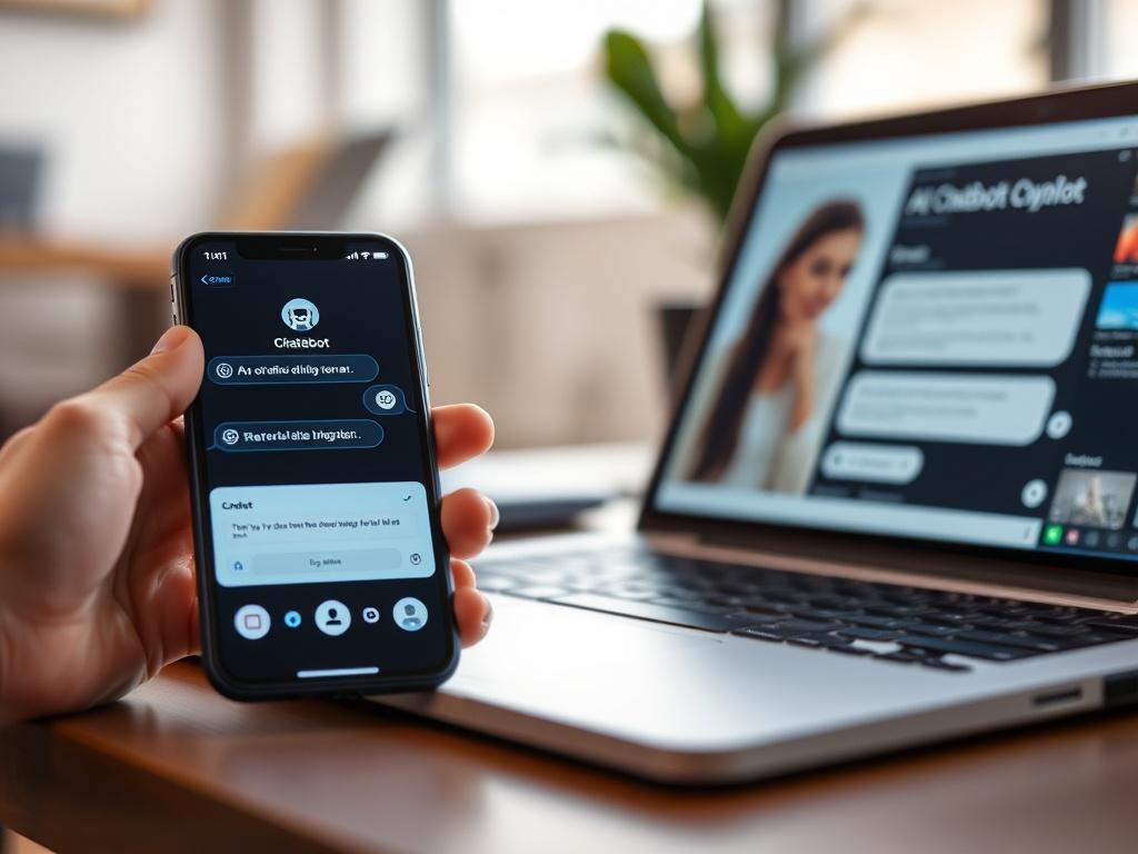 A high resolution image showcasing a smartphone and a laptop