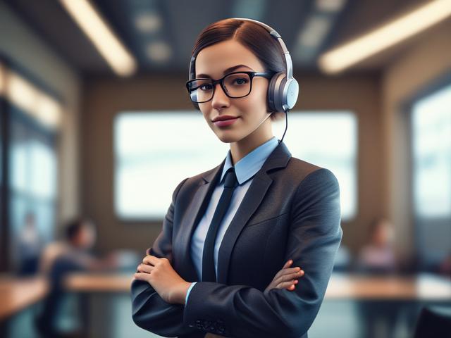 **Prompt for AI Image Generator:**

Create a realistic high-resolution photo that visually represents the theme "AI Voice Agents and How They Are Making Businesses Better." The composition should be simple and clear, featuring a single subject: a confident, professional-looking individual in a modern office setting, actively engaging with a virtual AI voice agent displayed on a sleek device (such as a tablet or smart speaker) in front of them. 

The subject should be a mid-30s Asian male wearing a smart-cas