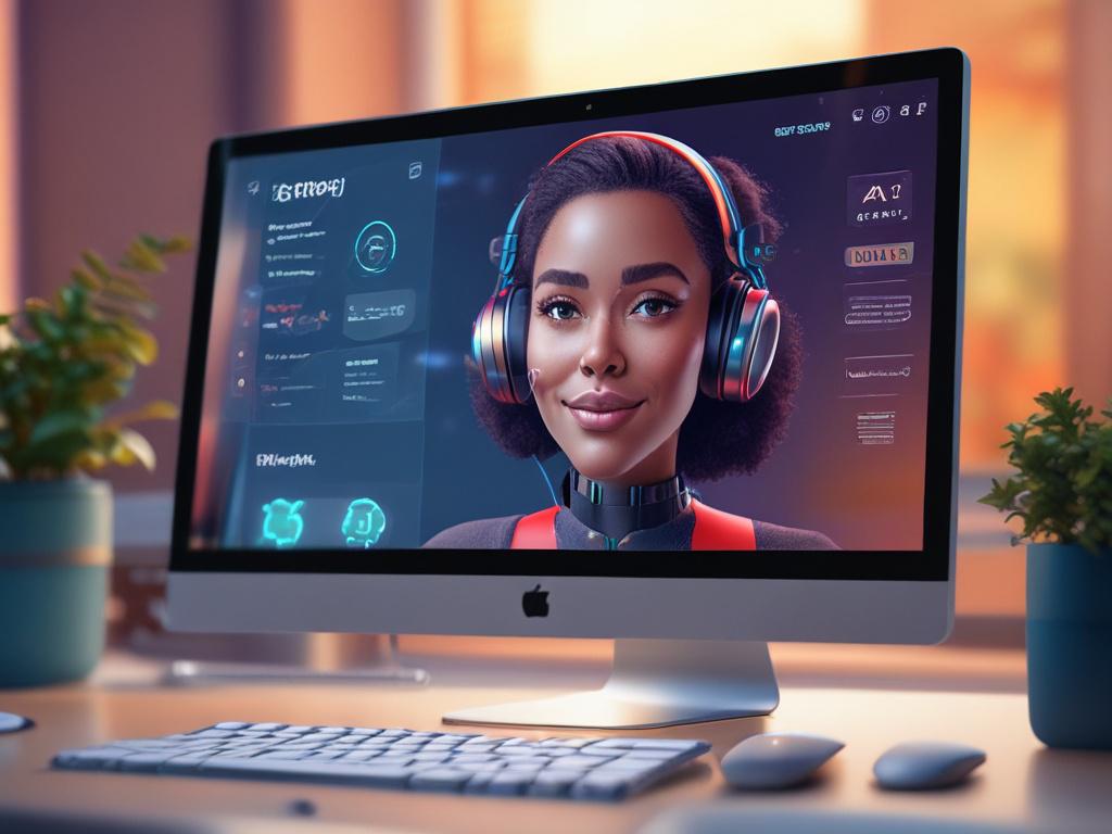 A close up shot of a sleek, modern AI chatbot