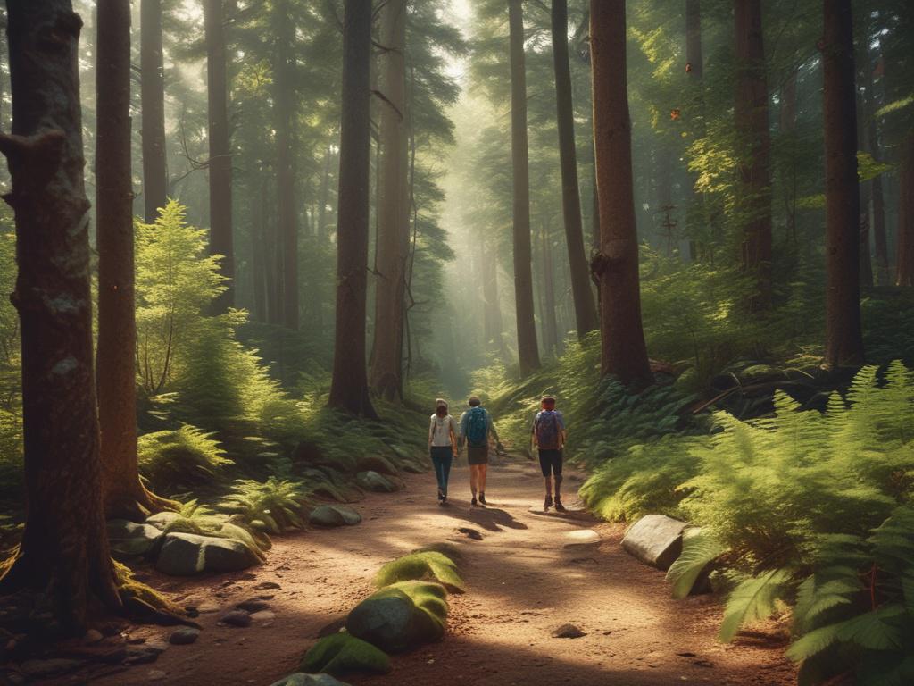 A high resolution image of a hiking trail winding through