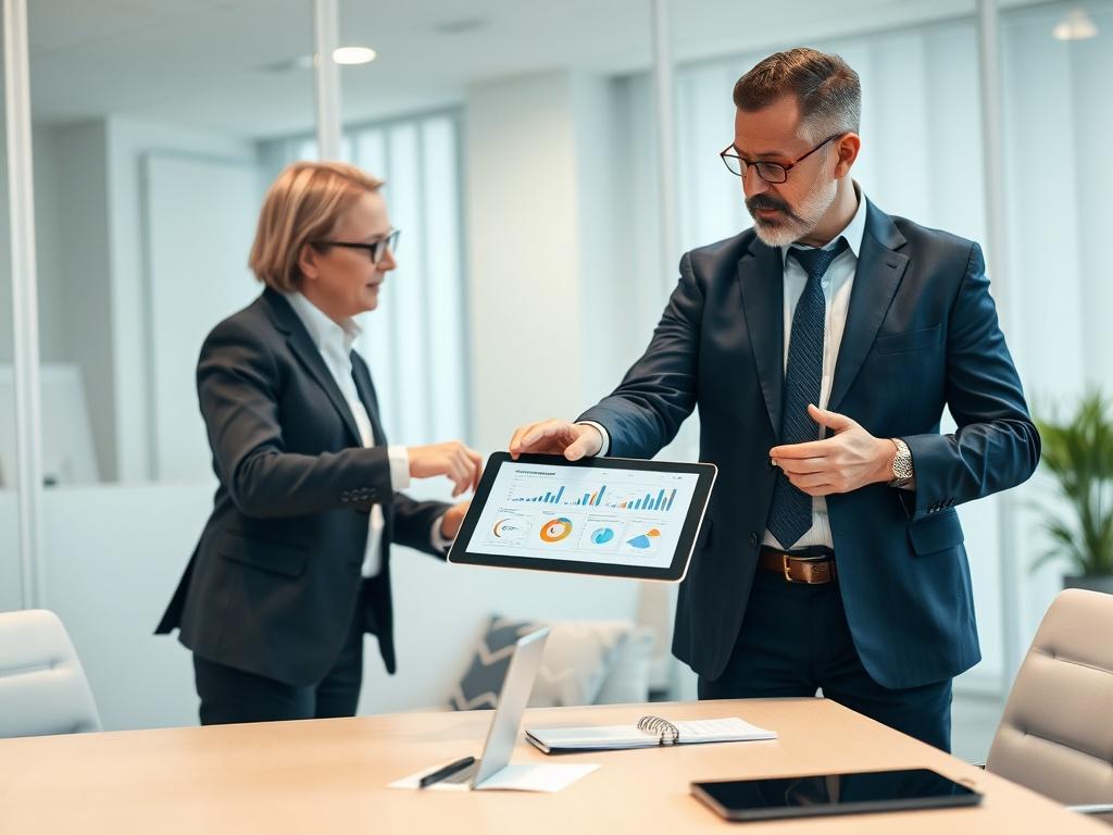 A close up shot of a financial advisor discussing asset