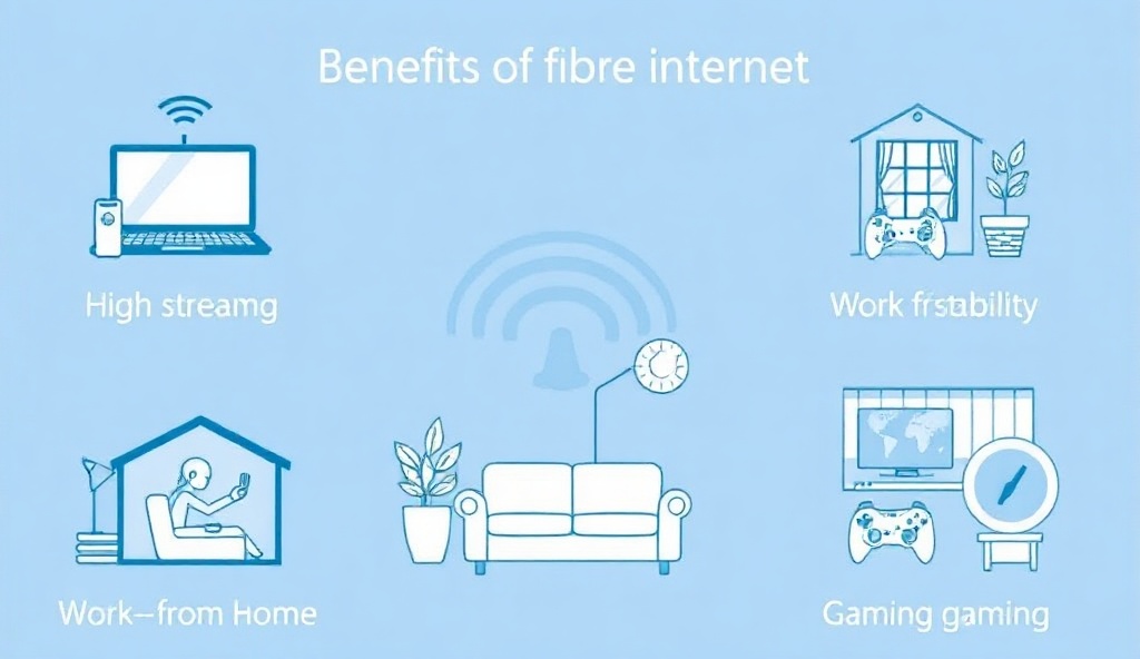 Benefits of fibre internet including streaming, gaming, and work-from-home