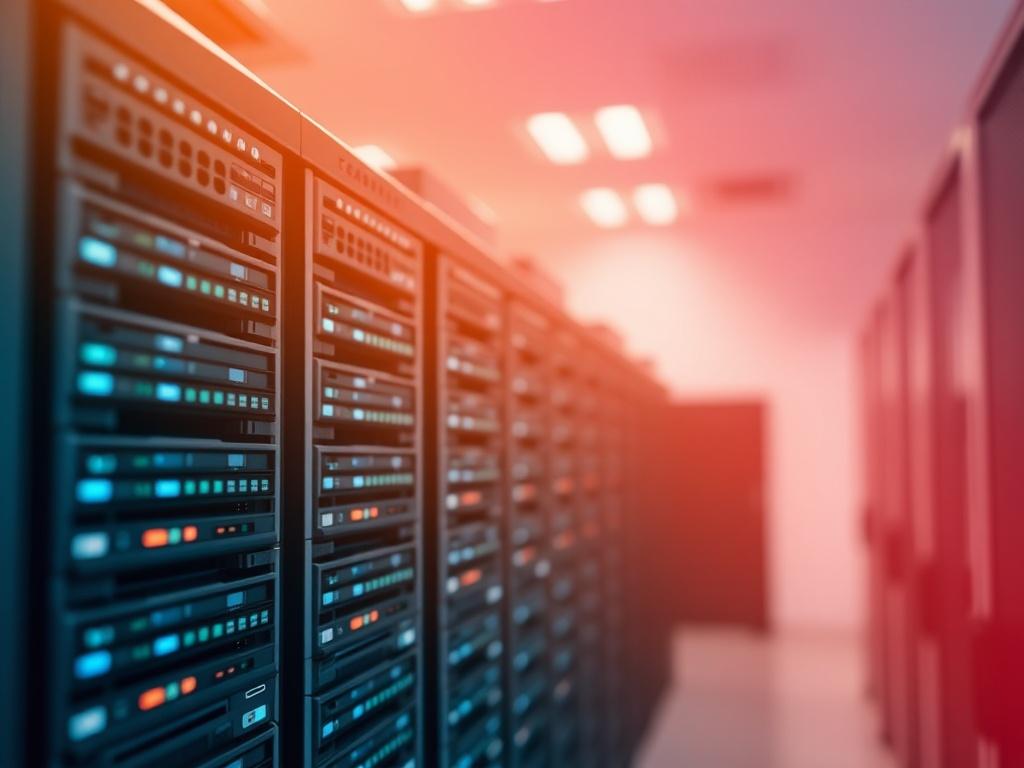 Create a hyper-realistic close-up image of a cloud computing server rack, showcasing sleek and modern technology. The focus should be on the intricate details of the server components, with a soft gradient background that complements the RGB color of (50, 170, 39). The image should reflect a professional and cutting-edge atmosphere, shot with a 45mm f/1.2 lens style.