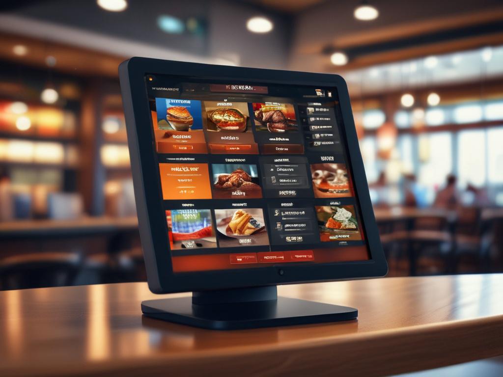 A close up shot of a modern Restaurant POS system