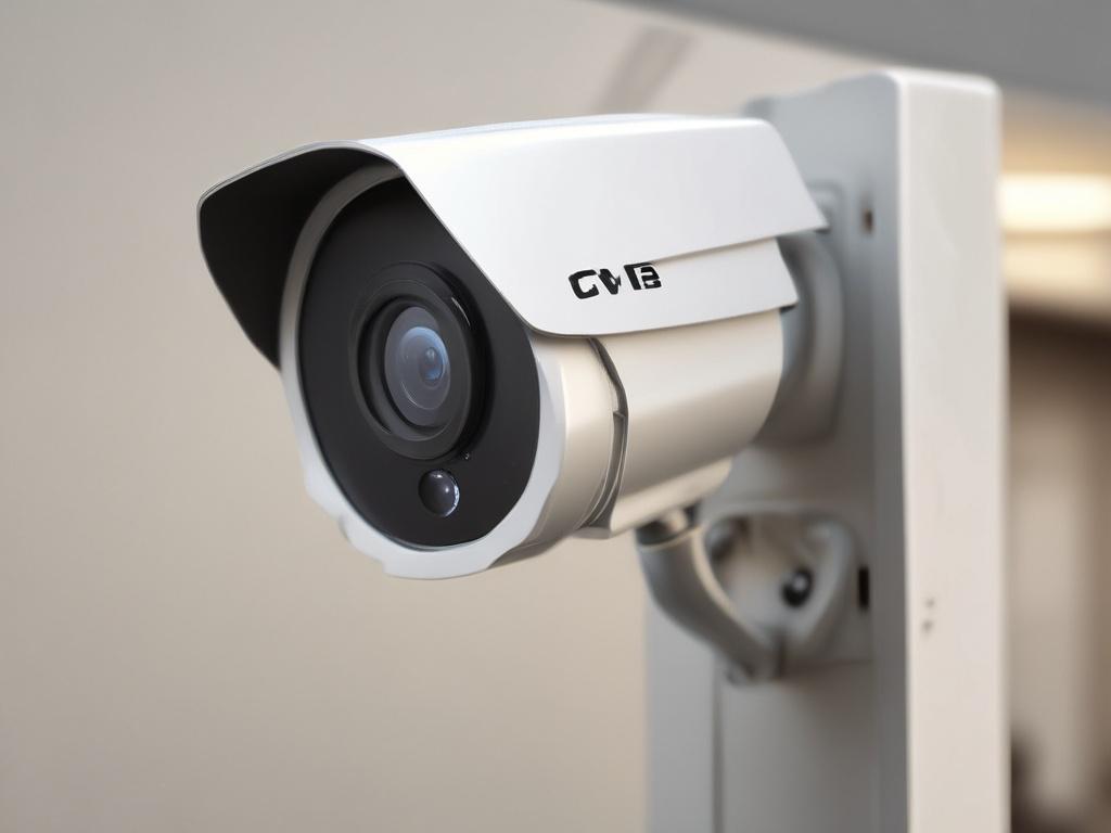 A hyper realistic close up of a modern CCTV camera