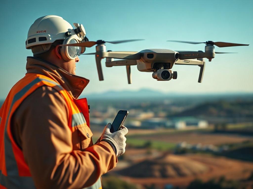 **AI Image Generator Prompt:**

Create a highly realistic, high-resolution photograph that captures the essence of aerial mapping in a clear and compelling manner. The image should focus on a single subject—a professional aerial surveyor operating a drone equipped with mapping technology. 

**Composition:**
- The aerial surveyor should be positioned centrally, demonstrating focus and expertise.
- The drone should be in mid-air, capturing an expansive landscape below; this subtly conveys the mapping aspect.
