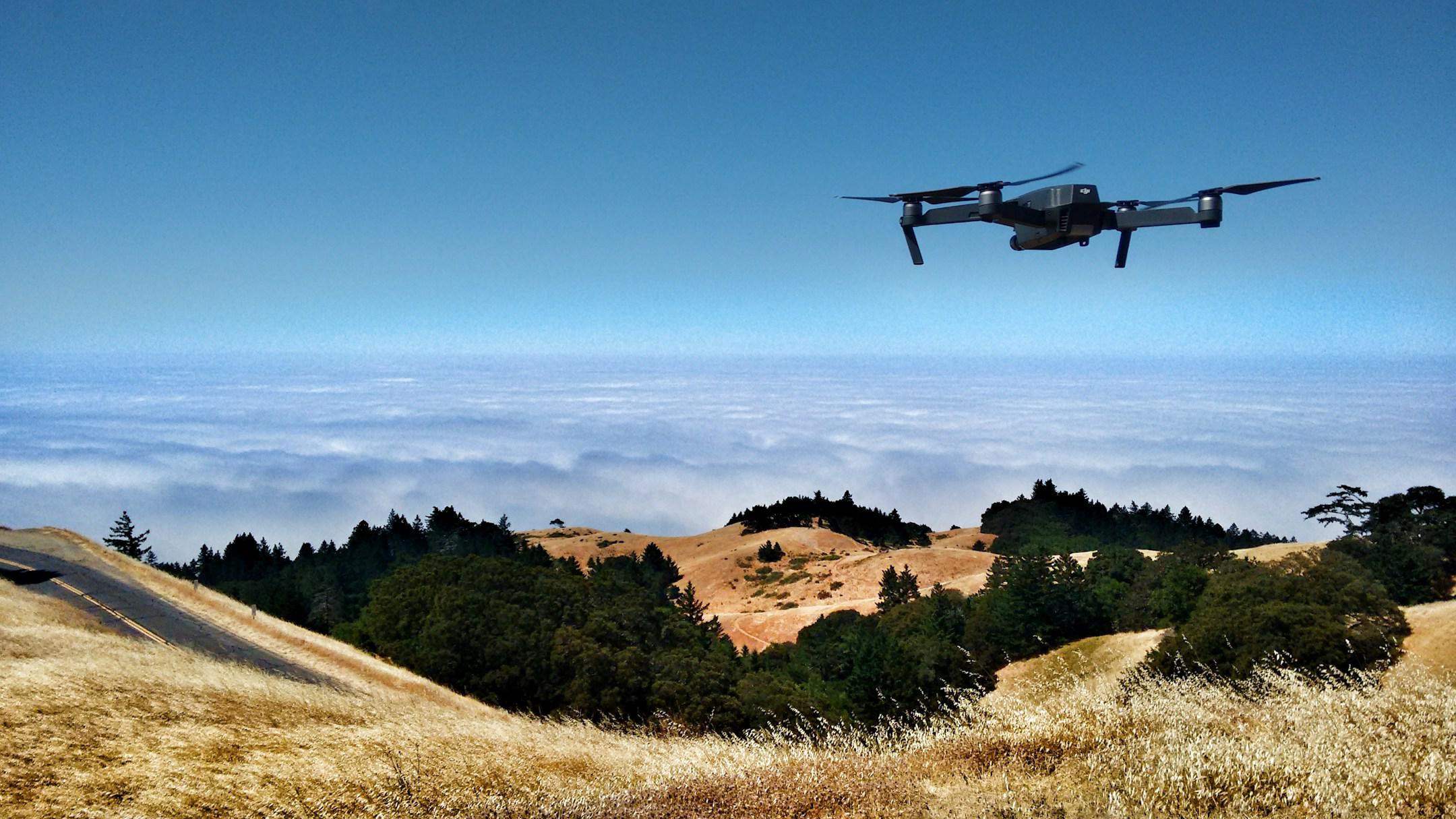 Mavic Pro over the fog around Mt Tamalpais