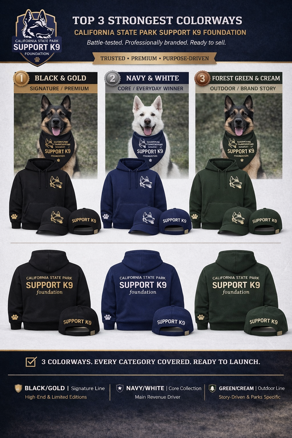 Support K9 Collection - Premium apparel supporting active California State Parks K9s