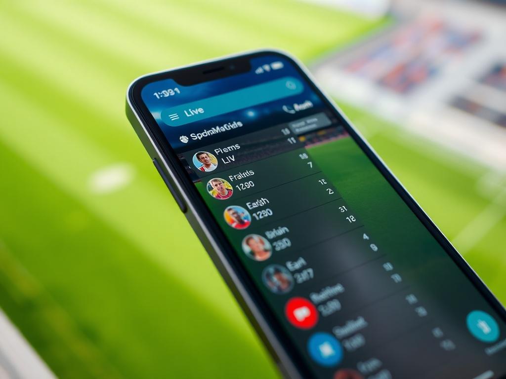 A close up shot of a smartphone displaying live sports