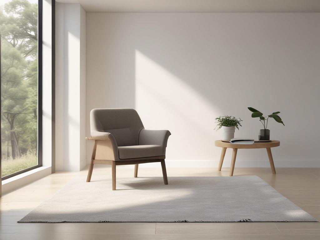 A serene, modern therapy space featuring a single comfortable chair
