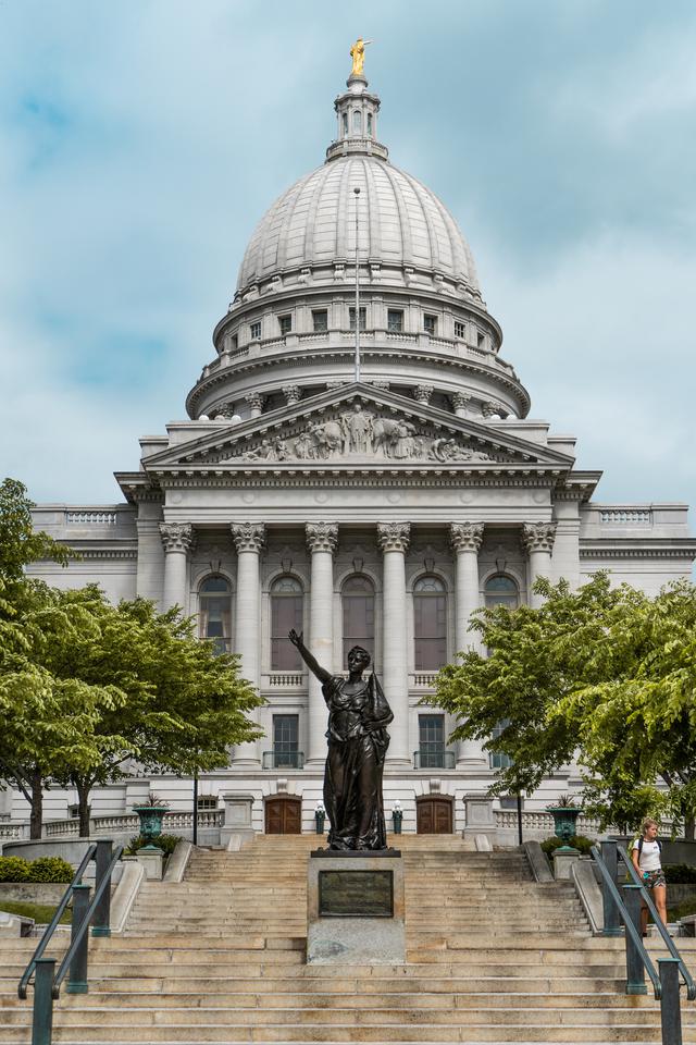 Lady Forward Statue at the Wisconsin State Capitol in Wisconsin.