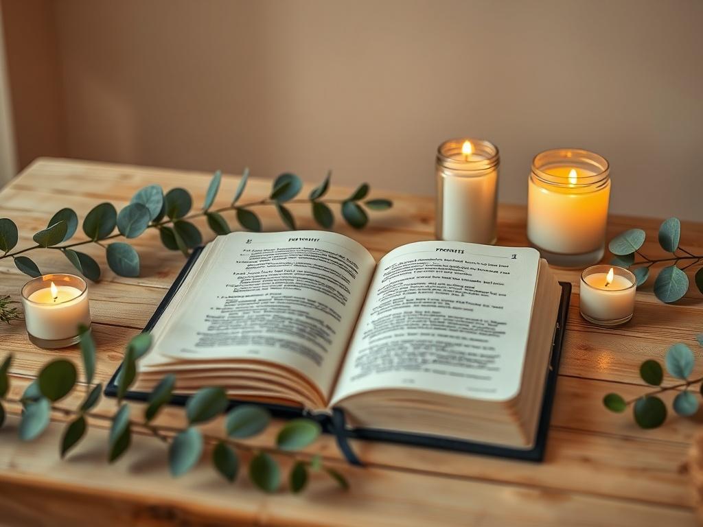 An inviting scene of an open journal placed on a