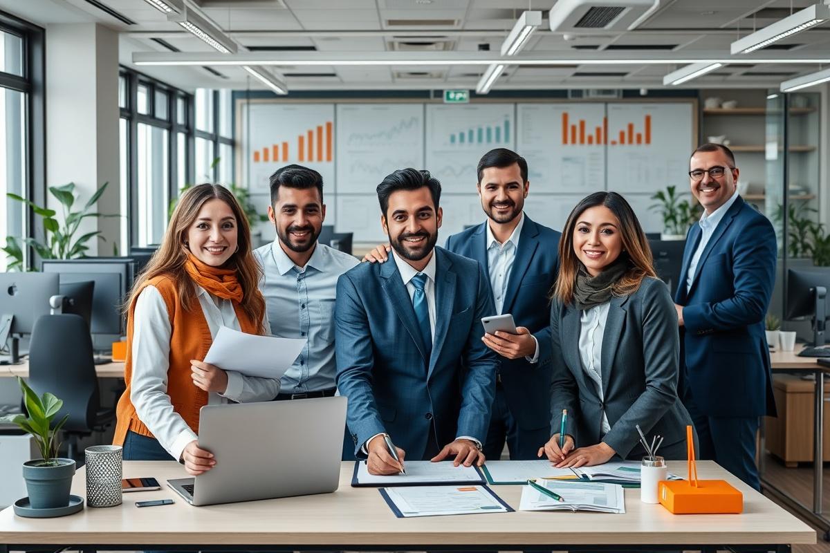 Professional tax consulting office with modern workspace