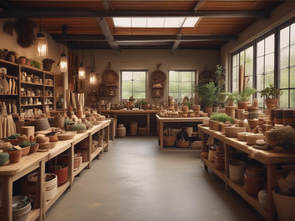 A realistic high resolution of a serene marketplace with a