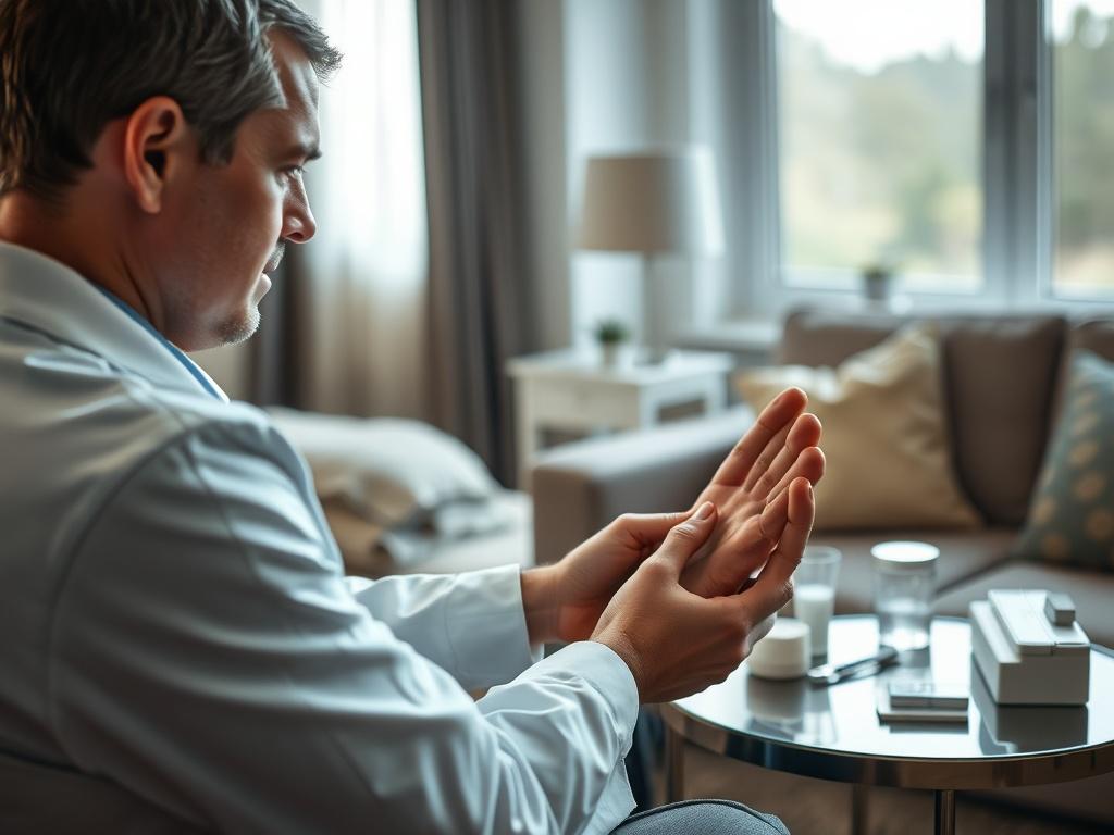 A clinician in a white coat providing advanced wound care