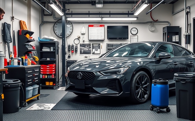 Professional car detailing workspace